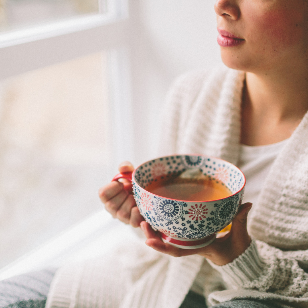 women with tea during holidays